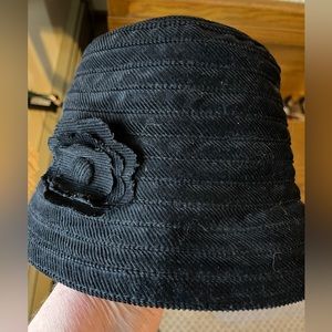Women’s Charter Club Black Cordoroy Bucket Hat